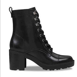 MARC FISHER Leather Combat Laceup Boots